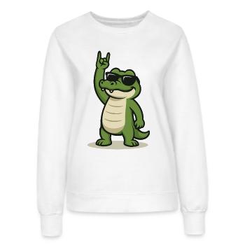 Croc à bascule - Sweat Femme - blanc - Devant - AI Model Female 172 dark (172cm)