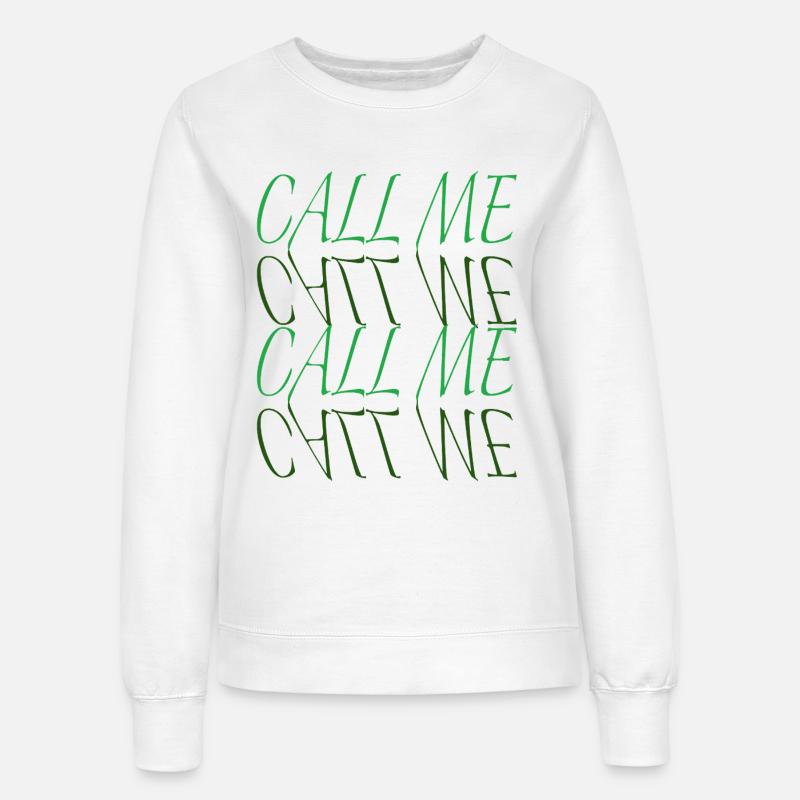 Call Me Neon Typography Statement - Women’s Sweatshirt - white