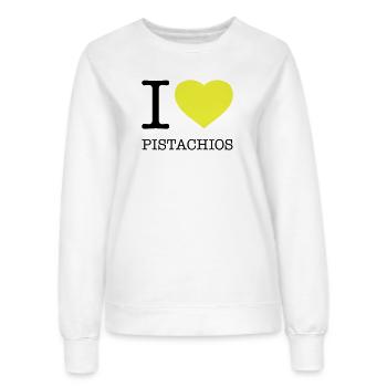 J’AIME LES PISTACHES Pistazien - Sweat Femme - blanc - Devant - AI Model Female 172 dark (172cm)