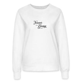 Forever Young - schwarz - Frauen Sweatshirt - Weiß - Vorne - AI Model Female 172 dark (172cm)