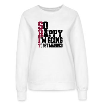 Lustiger Junggesellenabschied Verlobung Hochzeit Verheiratet - Frauen Sweatshirt - Weiß - Vorne - AI Model Female 172 dark (172cm)