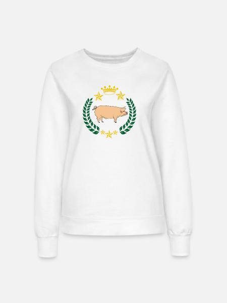 Schwein im Lorbeerkranz befleckt - Frauen Sweatshirt - Weiß