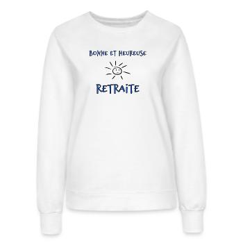 RETRAITE. BONNE RETRAITE. JOYEUSE RETRAITE. COEUR - Sweat Femme - blanc - Devant - AI Model Female 172 dark (172cm)