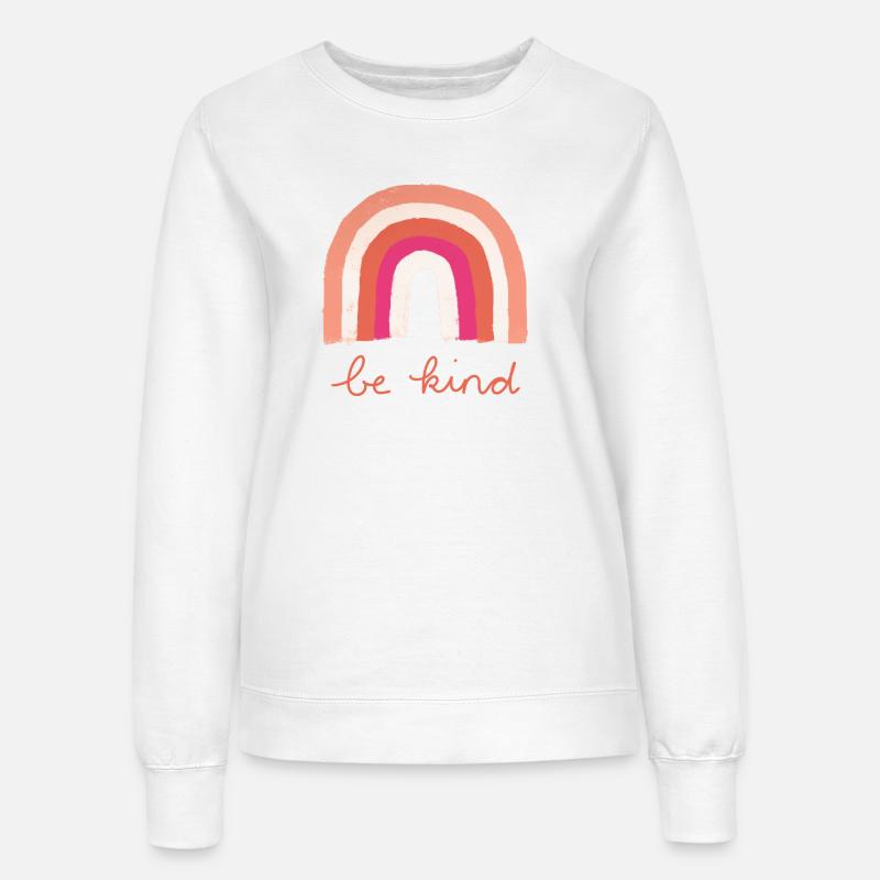 Be Kind Regenbogen - Frauen Sweatshirt - Weiß
