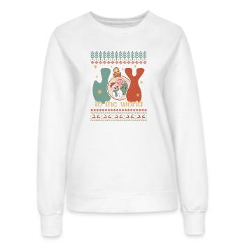 Pull de Noël moche - Sweat Femme - blanc - Devant - AI Model Female 172 dark (172cm)