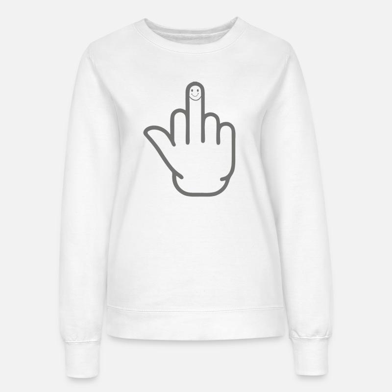 Middle finger - Women’s Sweatshirt - white