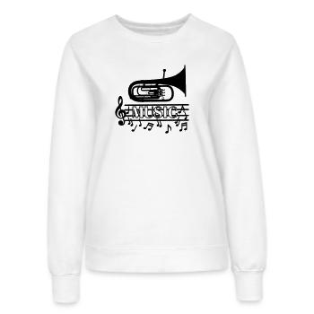 Bariton-Musik-Logo - Frauen Sweatshirt - Weiß - Vorne - AI Model Female 172 dark (172cm)