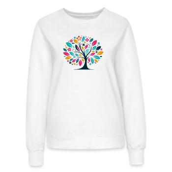 Symétrie colorée de forêt arborescente - Sweat Femme - blanc - Devant - AI Model Female 172 dark (172cm)