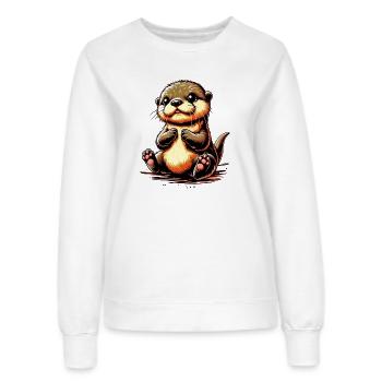 Loutre - Sweat Femme - blanc - Devant - AI Model Female 172 dark (172cm)