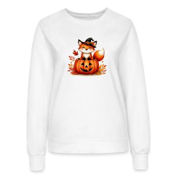 Halloween-Fuchs im Kürbis:Süßer Gruselspaß - Frauen Sweatshirt - Weiß - Vorne - AI Model Female 172 dark (172cm)