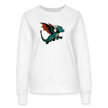 Drache - Frauen Sweatshirt - Weiß - Vorne - AI Model Female 172 dark (172cm)