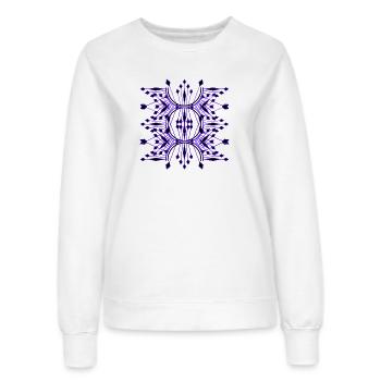 Lila Symmetrie Mandala-Netzwerk - Frauen Sweatshirt - Weiß - Vorne - AI Model Female 172 dark (172cm)
