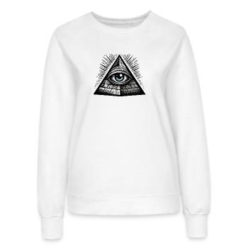 All sehendes Auge verschwörung illuminati geheim p - Frauen Sweatshirt - Weiß - Vorne - AI Model Female 172 dark (172cm)