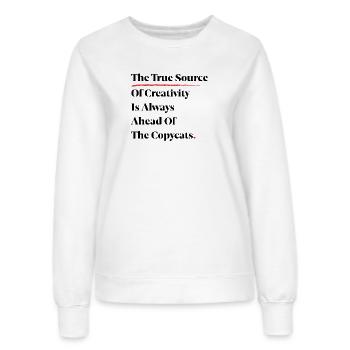 The True Source Of Creativity Is Always Ahead [B] - Women’s Sweatshirt - white - Front - AI Model Female 172 dark (172cm)