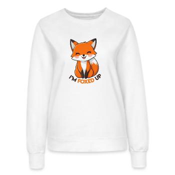 I'm Foxed Up - Süßer Cartoon Fuchs verspieltes Design - Frauen Sweatshirt - Weiß - Vorne - AI Model Female 172 dark (172cm)