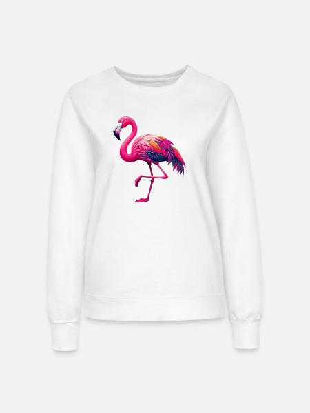 Flamingo - Frauen Sweatshirt - Weiß