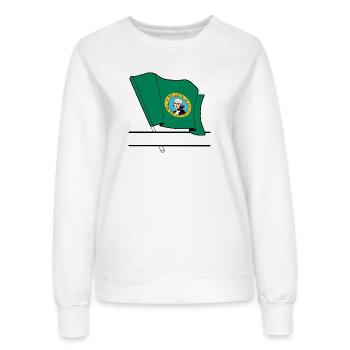 Flag Washington text banner - Women’s Sweatshirt - white - Front - AI Model Female 172 dark (172cm)
