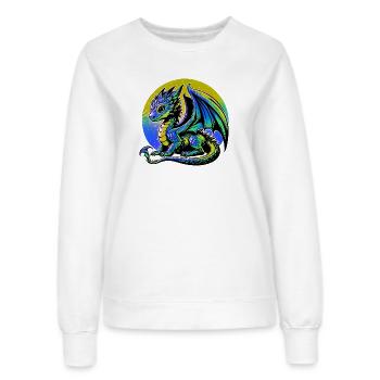 Drache - Frauen Sweatshirt - Weiß - Vorne - AI Model Female 172 dark (172cm)