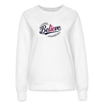Believe - Frauen Sweatshirt - Weiß - Vorne - AI Model Female 172 dark (172cm)