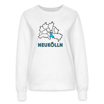 NEUKÖLLN, Stadtteil von Berlin - Frauen Sweatshirt - Weiß - Vorne - AI Model Female 172 dark (172cm)