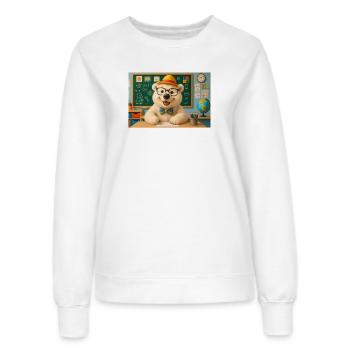 Niedlicher Bär mit Brille im Klassenzimmer - Frauen Sweatshirt - Weiß - Vorne - AI Model Female 172 dark (172cm)