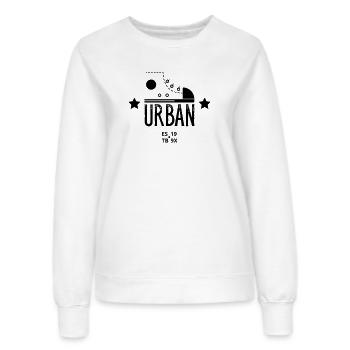 Urban Shoe Graphic Design With Stars and Text Art - Sweat Femme - blanc - Devant - AI Model Female 172 dark (172cm)