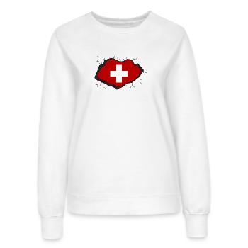 Schweiz Flagge - Frauen Sweatshirt - Weiß - Vorne - AI Model Female 172 dark (172cm)