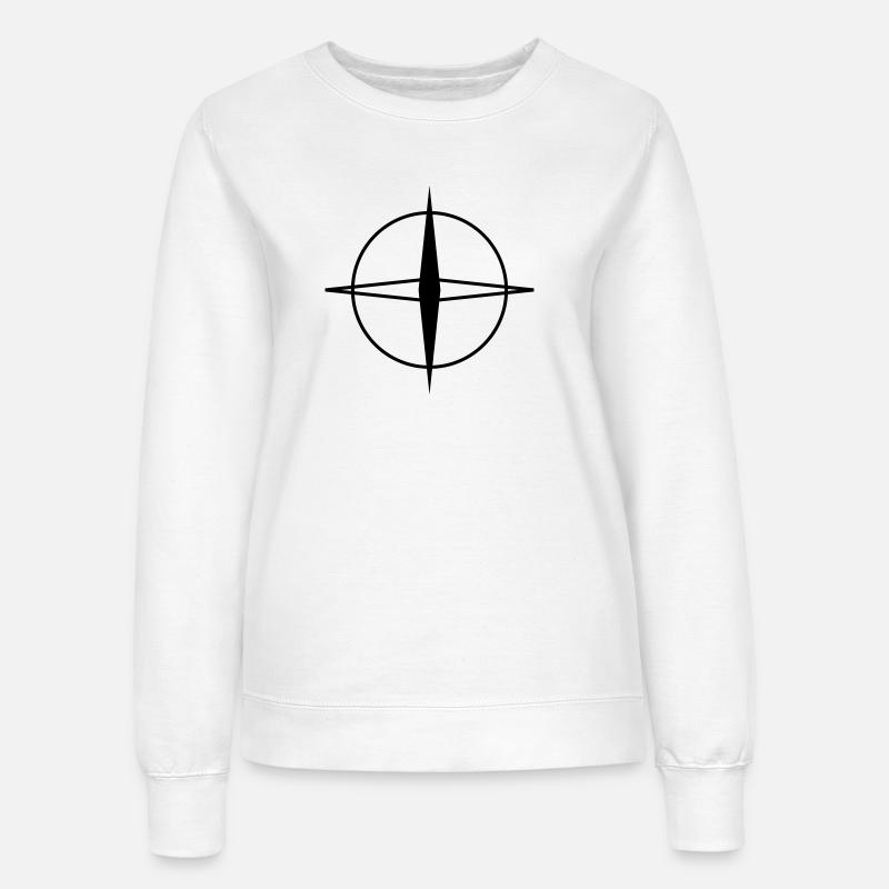 Minimalist Black White Geometric Pattern Design - Women’s Sweatshirt - white