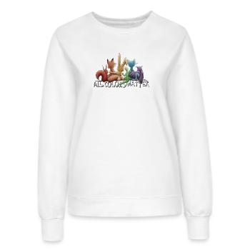All Colors Matter! Regenbogen Tiere für Vielfalt - Frauen Sweatshirt - Weiß - Vorne - AI Model Female 172 dark (172cm)