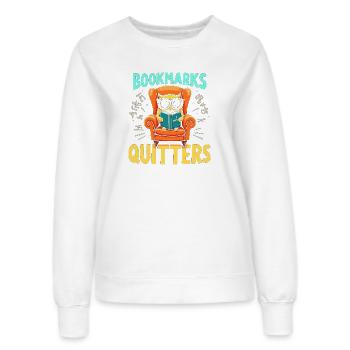 Eule Leser im Sessel Lesezeichen - Frauen Sweatshirt - Weiß - Vorne - AI Model Female 172 dark (172cm)