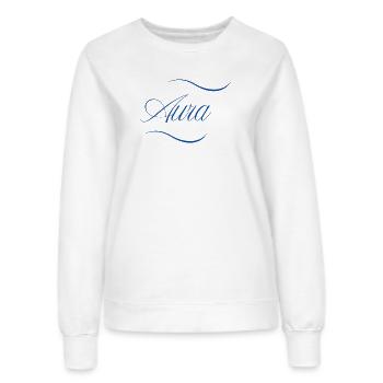 Aura Eleganz Schriftzug - Frauen Sweatshirt - Weiß - Vorne - AI Model Female 172 dark (172cm)