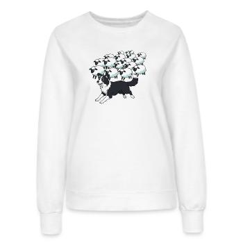 Border Collie et Clouds Sheep - Sweat Femme - blanc - Devant - AI Model Female 172 dark (172cm)