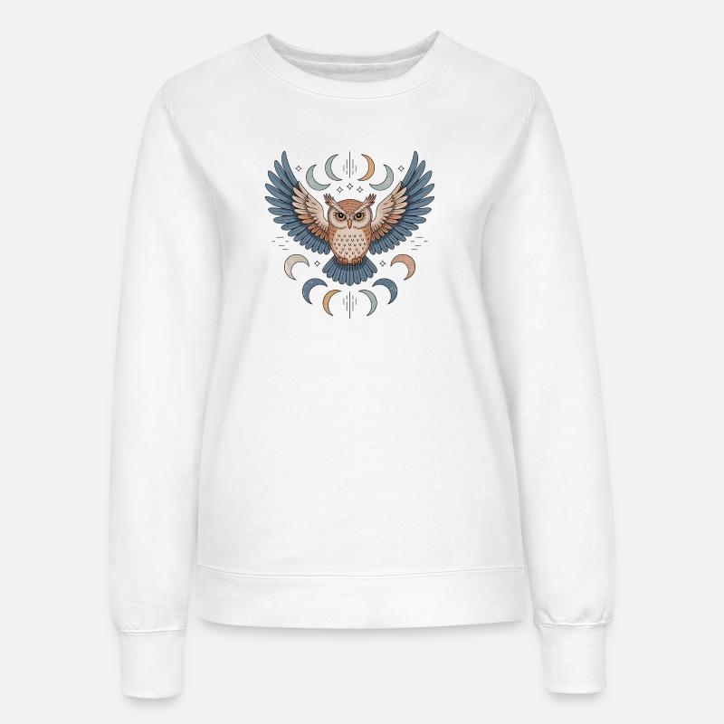 Boho Eule - Frauen Sweatshirt - Weiß