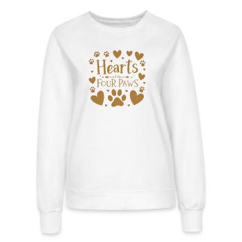 Herzen auf vier Beinen gold - Frauen Sweatshirt - Weiß - Vorne - AI Model Female 172 dark (172cm)