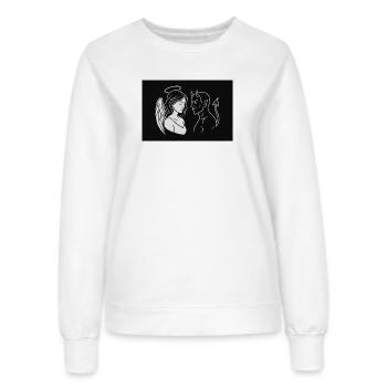 Engel & Teufel – Dual Line Art Design - Frauen Sweatshirt - Weiß - Vorne - AI Model Female 172 dark (172cm)