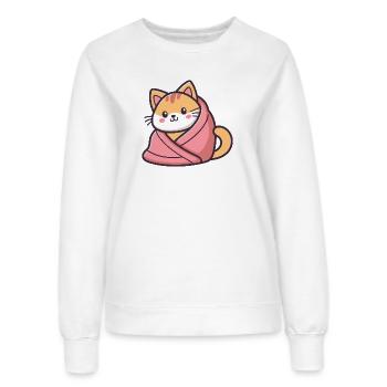 Kawaii-Katzen-Pinkdecke - Frauen Sweatshirt - Weiß - Vorne - AI Model Female 172 dark (172cm)