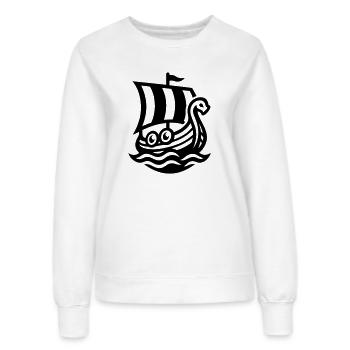 Wikingerschiff Drachenboot - Frauen Sweatshirt - Weiß - Vorne - AI Model Female 172 dark (172cm)