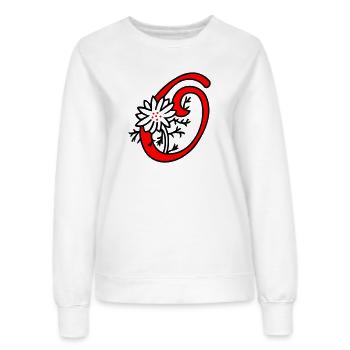 Lettre O Initiale - Sweat Femme - blanc - Devant - AI Model Female 172 dark (172cm)