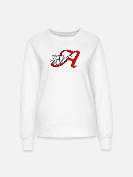 Buchstabe A Initiale - Frauen Sweatshirt - Weiß