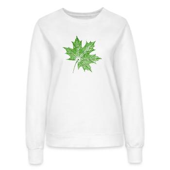 Érable feuillu / Feuille d’érable - Sweat Femme - blanc - Devant - AI Model Female 172 dark (172cm)