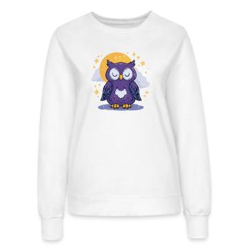 Mondnacht Eule - Frauen Sweatshirt - Weiß - Vorne - AI Model Female 172 dark (172cm)