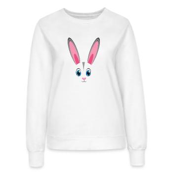 Niedliches Kaninchengesicht Kawaii Bunny Oster-Faulheitskostüm - Frauen Sweatshirt - Weiß - Vorne - AI Model Female 172 dark (172cm)