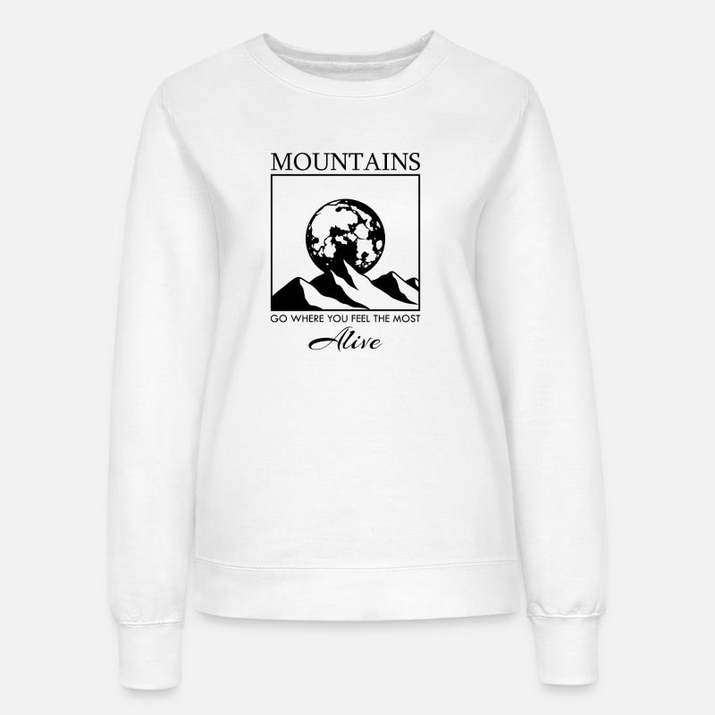 Mountain Range with the Moon - Women’s Sweatshirt - white
