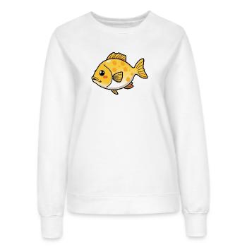 Poisson - Sweat Femme - blanc - Devant - AI Model Female 172 dark (172cm)