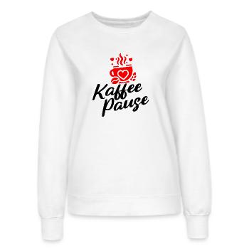 Kaffee Pause - Kaffeebecher mit Herzmotiv - Frauen Sweatshirt - Weiß - Vorne - AI Model Female 172 dark (172cm)