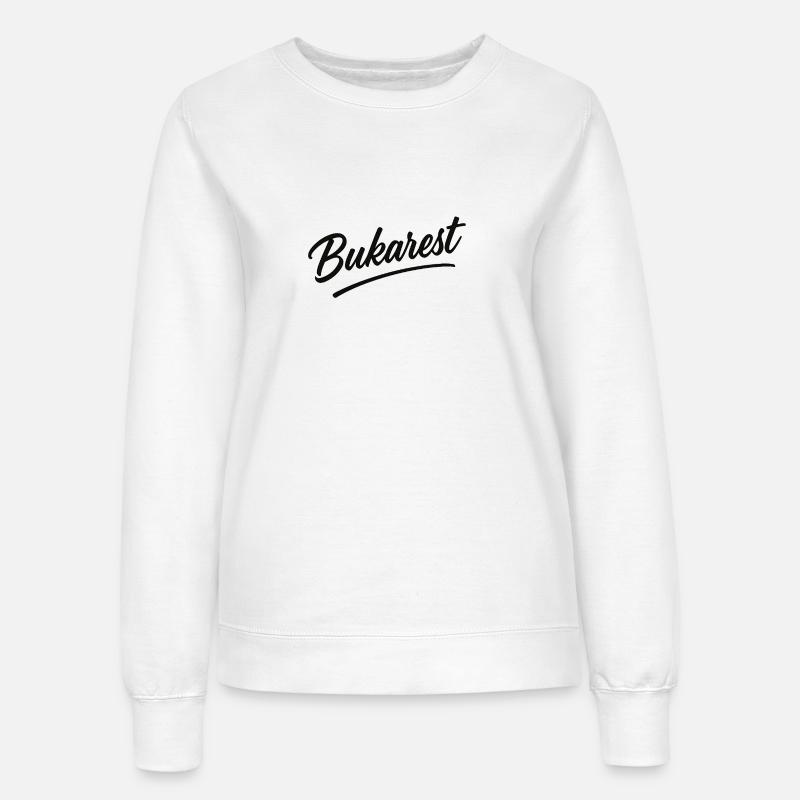 Bucharest Script Vintage Logo - Women’s Sweatshirt - white
