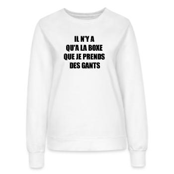 NUR IM BOXEN NEHME ICH HANDSCHUHE! - Frauen Sweatshirt - Weiß - Vorne - AI Model Female 172 dark (172cm)