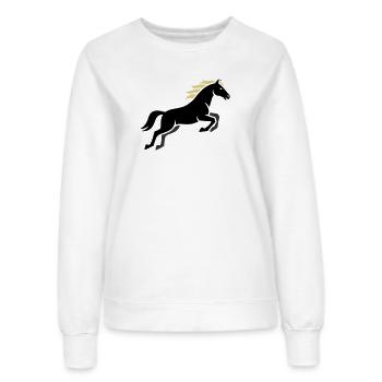 Edles Pferd Mähne Reitsport - Frauen Sweatshirt - Weiß - Vorne - AI Model Female 172 dark (172cm)