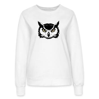 Tête de hibou mystique Nature - Sweat Femme - blanc - Devant - AI Model Female 172 dark (172cm)