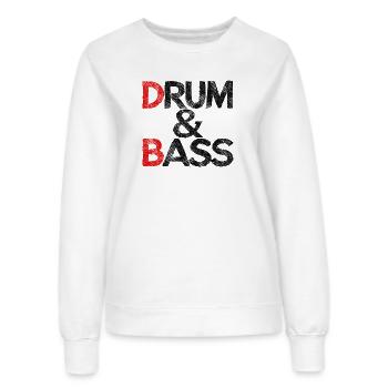 Drum & Bass / Rum & Ass Drummer Band Music - Women’s Sweatshirt - white - Front - AI Model Female 172 dark (172cm)